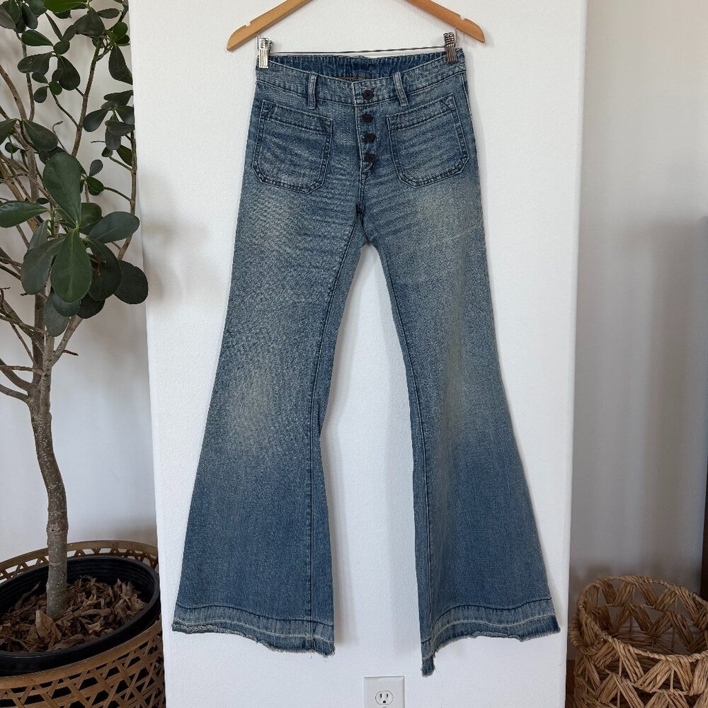 Denim & Supply Ralph Lauren Blue Flare Wide Leg Jeans (Like New)